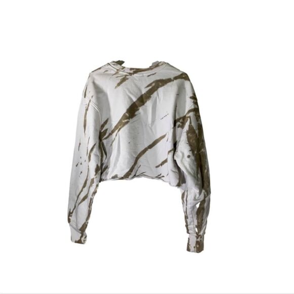 Good American Size‎ 4 White and Tan Cropped Cool Sweatshirt - Picture 6 of 6